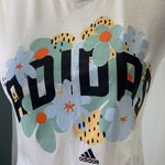 Adidas  White Floral Crew Neck Tee Size X Small Photo 1