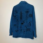 VTG 1990s BFOFO Tribal Canadian Koppipeli Blue‎ Native Cotton Shirt Jacket S Blue Photo 2