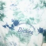Dickies  Tie Dye Cropped Blue Green White Lettuce Hem Short Sleeve Shirt Photo 3
