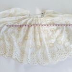 Madewell Floral Eyelet Embroidered Shirred Puff Sleeves Ivory Women’s Size XS Photo 3