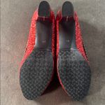 Women’s Red Sparkly Glitter Mary Jane High Heels Bow Detail Size 8 (EU 39) NEW Red Photo 7