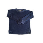 CALIA By Carrie Underwood Crushed Velvet Velour Navy Pullover Sweatshirt Large Photo 1