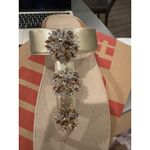 FitFlop  Womens‎ Wedge Sandal Metallic Beaded GALAXY Slip on toe post Size 10 Photo 3