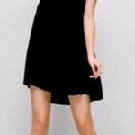 Talula Aritzia Womens Solid Black Short Sleeve 100% Cotton Dress Lined Medium Photo 0