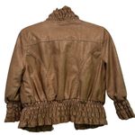 Therapy Women's Faux Leather Motorcycle Jacket Ruffled Long Sleeve Full Photo 2