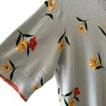 Anthropologie  Danielrainn Knit Top Blouse Crewneck Multicolor Floral Sz L #2256 Photo 3
