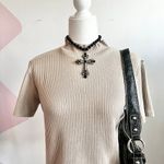 Jason Maxwell Vintage Ribbed Mock Neck Top 90s Y2K‎ Minimalist Indie Retro Grunge Small Photo 1