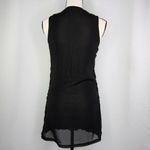 Black sleeveless floral mini dress with 3D flowers design Size XXS Photo 7