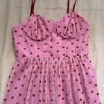 Betsey Johnson  Pink Dress with Red Heart Accents Photo 1