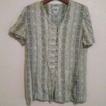 R & M Richards  - Karen Kwong 14 Short Sleeved Tunic Top Plus in Olive White Photo 0