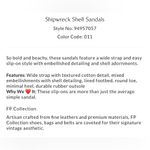 Free People  Shipwreck Shell Sandals US W11 Beach Vacation Slides Artisan Photo 4