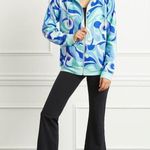 Hill House Allie Zip Up Sweatshirt Hoodie Kaleidoscopic Beach Blue Fleece S NWT Photo 1