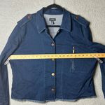 Jones New York  Jean Jacket Womens XL Blue‎ Denim Jacket Cropped Raw Hem New Photo 5