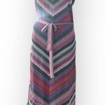 Rachel Roy Finn Metallic Striped Maxi Dress in Pink Grey, Size L New w/Tag Photo 2