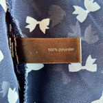 The Limited Navy and White Sheer Front Tie Shirt  - Size Medium Photo 4