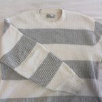 Hollister  Grey and White Striped Oversized Sweater Photo 0