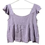 Anthropologie  Sadie & Sage Women Crop Top‎ Flutter Sleeve Size Small Rayon Boho Photo 1