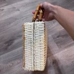 Magid Handmade in Japan Needlepoint Cat Kitten Bow Wicker Bag Purse Unique Photo 6