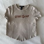 Forever 21 Tan Wild Spirit Embroider Crop Top Photo 0