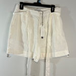Michael Stars  Linen Shorts White Belted High Waist Casual Summer Size M-NWT‎ Photo 0