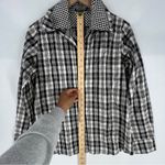 A'Nue Ligne Black‎ White Silk Gingham Layered Double Collared Shirt Size M Black Size M Photo 15