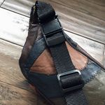 Vintage Leather Patchwork Fanny Pack Belt Bag, Retro, 1980’s Blue Photo 12