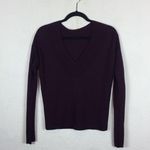 Eileen Fisher Maroon Knit Sweater Silky Tencel V-Neck Boxy Lightweight Photo 2