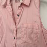 SO  Pink Sleeveless Button Down Shirt Photo 1