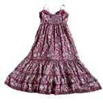 Dizzy Lizzy Floral Print Dress Midi Length Lace Spaghetti Strap Size Medium Purple Photo 9