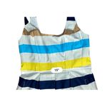 Nine West  Shanti Blue‎ Multi Striped Sleeveless Dress 6 Colorful Cottage NWT Photo 4