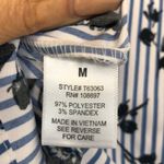 Lipslide blue striped floral ruffle‎ crop top Size M Photo 4