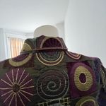 Vtg Womens Funky Kaleidoscope Jacket M Jacquard Boho Futuristic Eclectic Artsy Purple Size M Photo 8