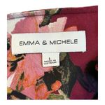 Emma & Michele Floral Print Long Sleeve Dress V Neck Burgundy Size Large Photo 5