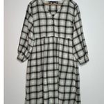 Madewell  Celestial Blue Flannel Button-Front Midi Dress Size 6 Photo 2