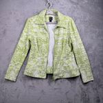 Clara Sun Woo Green White Geometric Print Zip Up Jacket Small Resortwear Photo 3