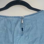 J. Jill Denim Blue Chambray Ruffle Sleeve Blouse 100% Tencel Lyocell Photo 4