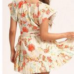 Cleobella Dress mini size small cotton floral orange cream lined Photo 2