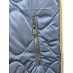 Bernardo Long Quilted Blue Wave Mixed Media EcoPlume™ Hooded Vest Sz S NEW Photo 3