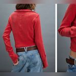 Free People NWT  We The Free Midnight Half Zip - high risk red - XL Photo 2