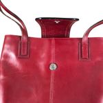 Vera Pelle Leather Shoulder Bag Tote Burgundy Classic Office Rare Made In Italy Photo 6