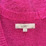 Loft  Women's Hot Pink Knit Cardigan Button Front Size Small Photo 4