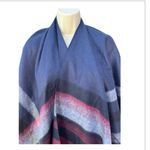 Kollie More Women's Boucle Wrap Shawl Navy Blue Red Plaid Soft Fringe One Size Size undefined Photo 3