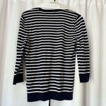Ralph Lauren Blue & White 2 in 1 Collared Striped Cotton Sweater Size Medium Photo 3
