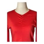 RE/DONE Red Ruched Front Long Sleeve Mini Sheath Dress Size S Photo 2