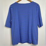 Coral Bay  Nautical Theme Shirt Top Blue White Stripes Women’s Size XL Photo 3
