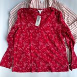 Charter Club & Gap Body Women's Size Large Set of 3 Holiday Red Long Sleeve PJ Photo 5