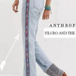 EUC Anthropologie Pilcro TheVintage Straight Arrow Ribbon Fringe Boho Jeans 28 Photo 1