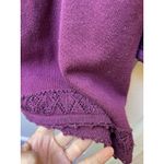 Hillard & Hanson VTG Grannycore Sweater Set 1x Plum Purple Shirt Cardigan Crochet Holiday Nye Photo 3