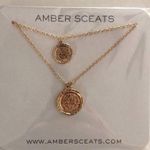 Amber Sceats  layered gold tone coin necklace Photo 2