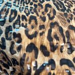 Misook  Leopard  Zip up Jacket Brown Animal Print Sequin Photo 3